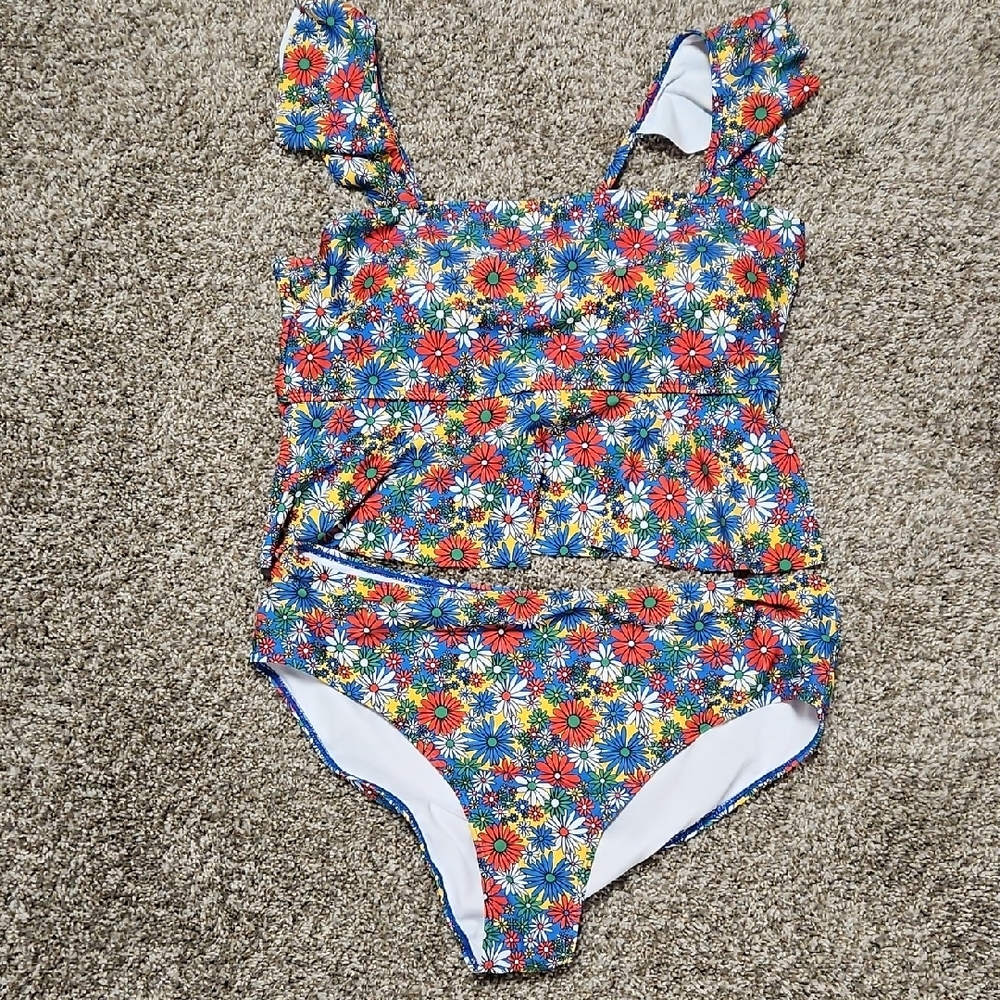 SHEIN Colorful Floral Two Piece Swimsuit